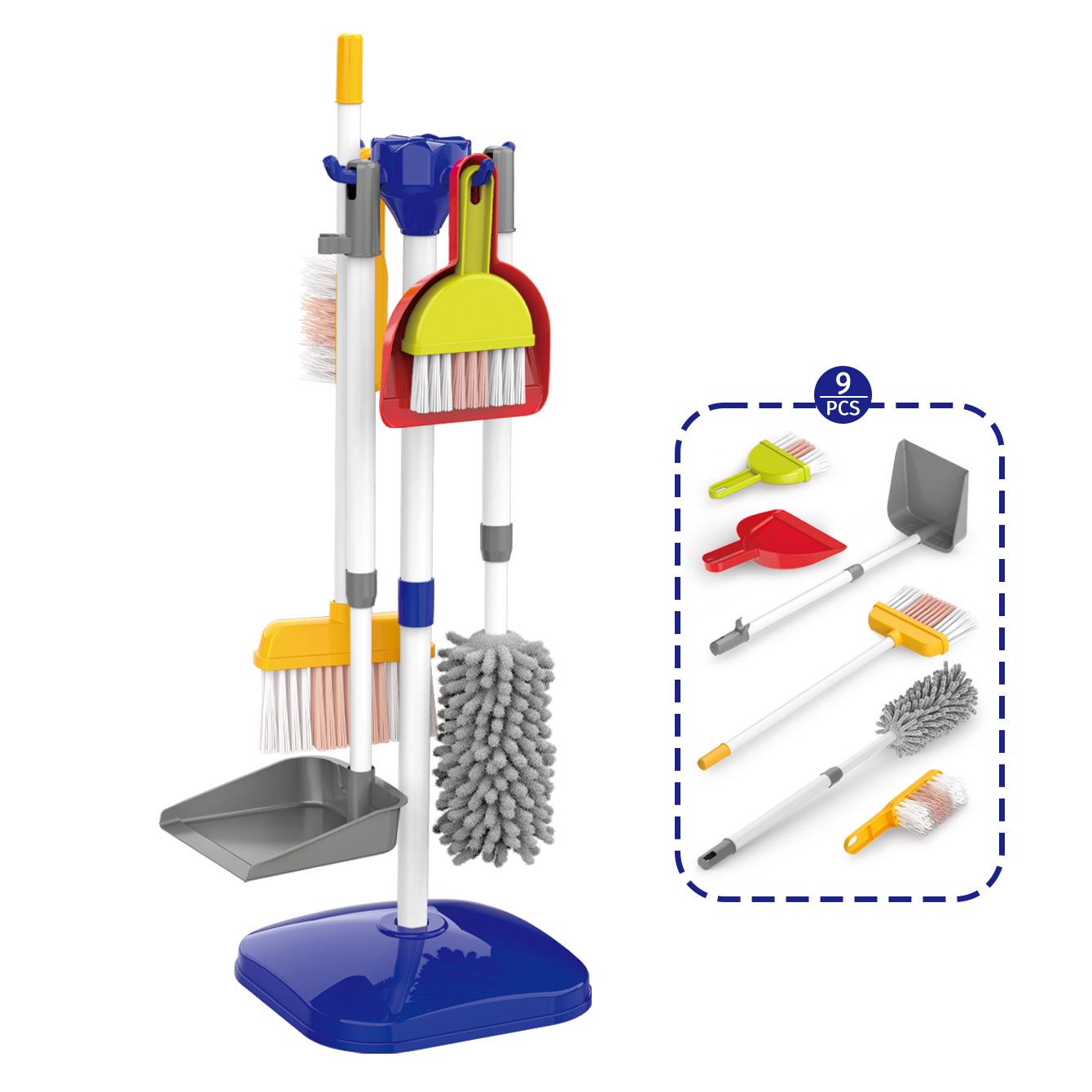 

Kids Pretend Play Cleaning Set with Toy Vacuum and Trolley English Color Box