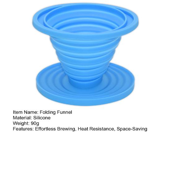 Collapsible Coffee Filter Funnel Heat Resistant Silicone Coffee Funnel Portable Coffee Brewing