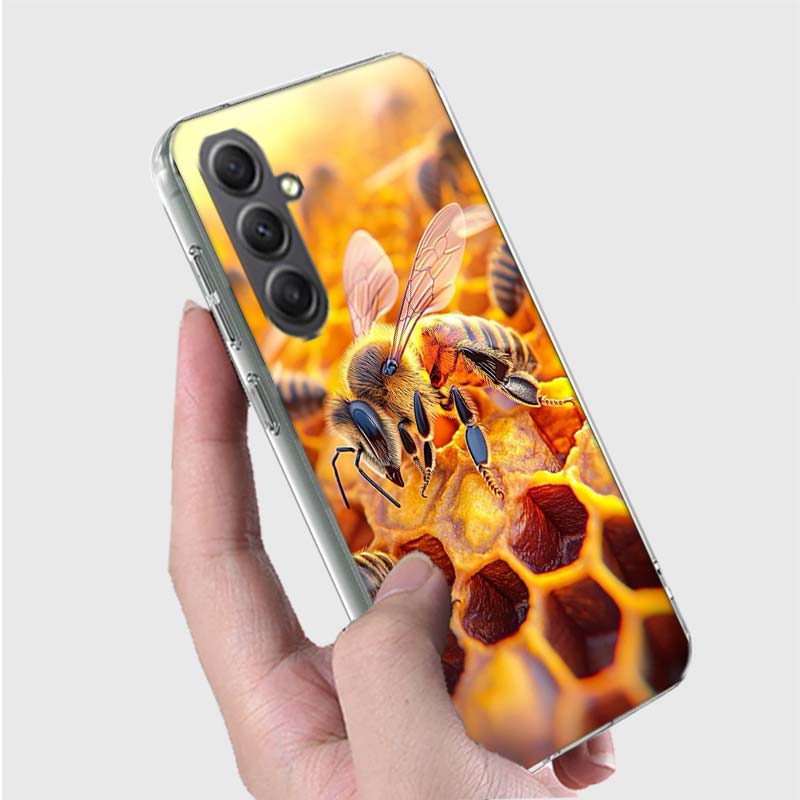 Bees and Honey in the Honeycomb Phone Case for Samsung A16 A26 A36 A56 A17 A37 A57 A07 A06 A02S A03 A04S A05S Galaxy Note 20 10