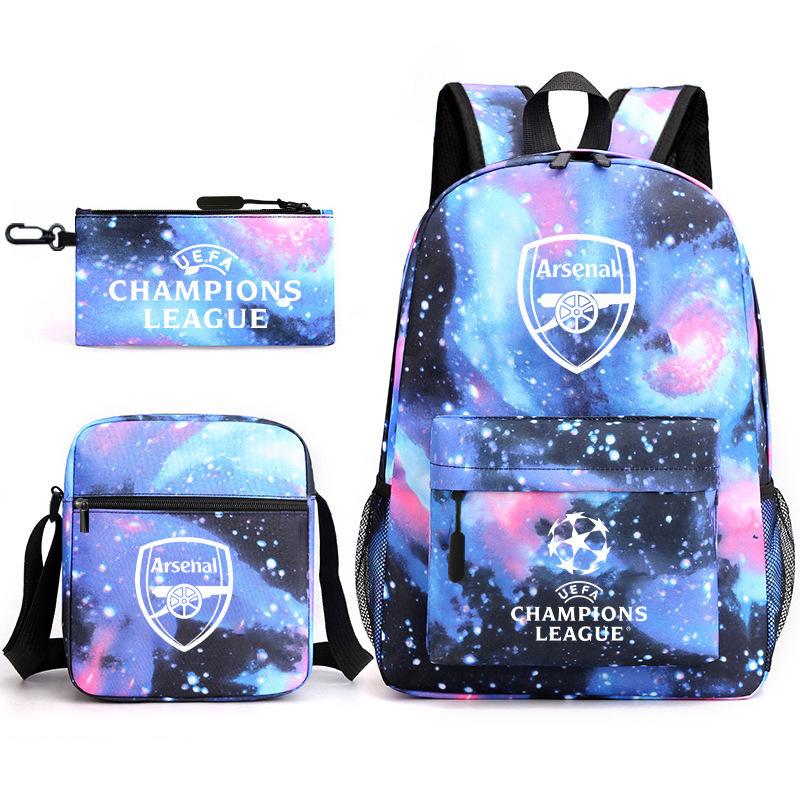 Zaino da Tifoso di Calcio per Bambini e Ragazzi Manchester United Semplice Casual Zaino Giornaliero Borsa a Spalla con Astuccio