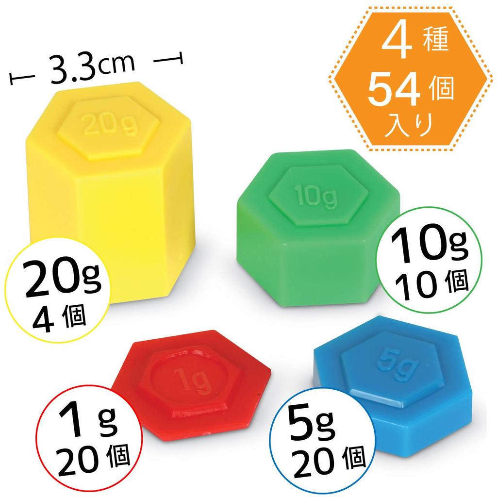 Learning Resources Math Teaching Material Hexagonal Weight Set, 54 Pieces, LER4292 (Authentic Product)