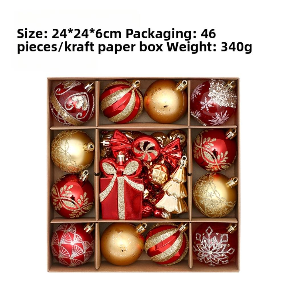 

24 Piece Plastic Christmas Ball Set with Storage Box Shatterproof Ornaments for Tree and Various Holiday Decorations