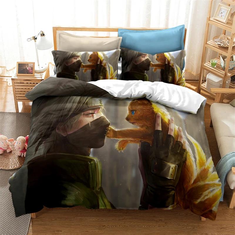 Japan Anime Red Cloud Bedding Set 3d Printed Duvet Cover Sets Pillowcase Twin Full Queen King Size Akatsuki Comforter Cover Sets