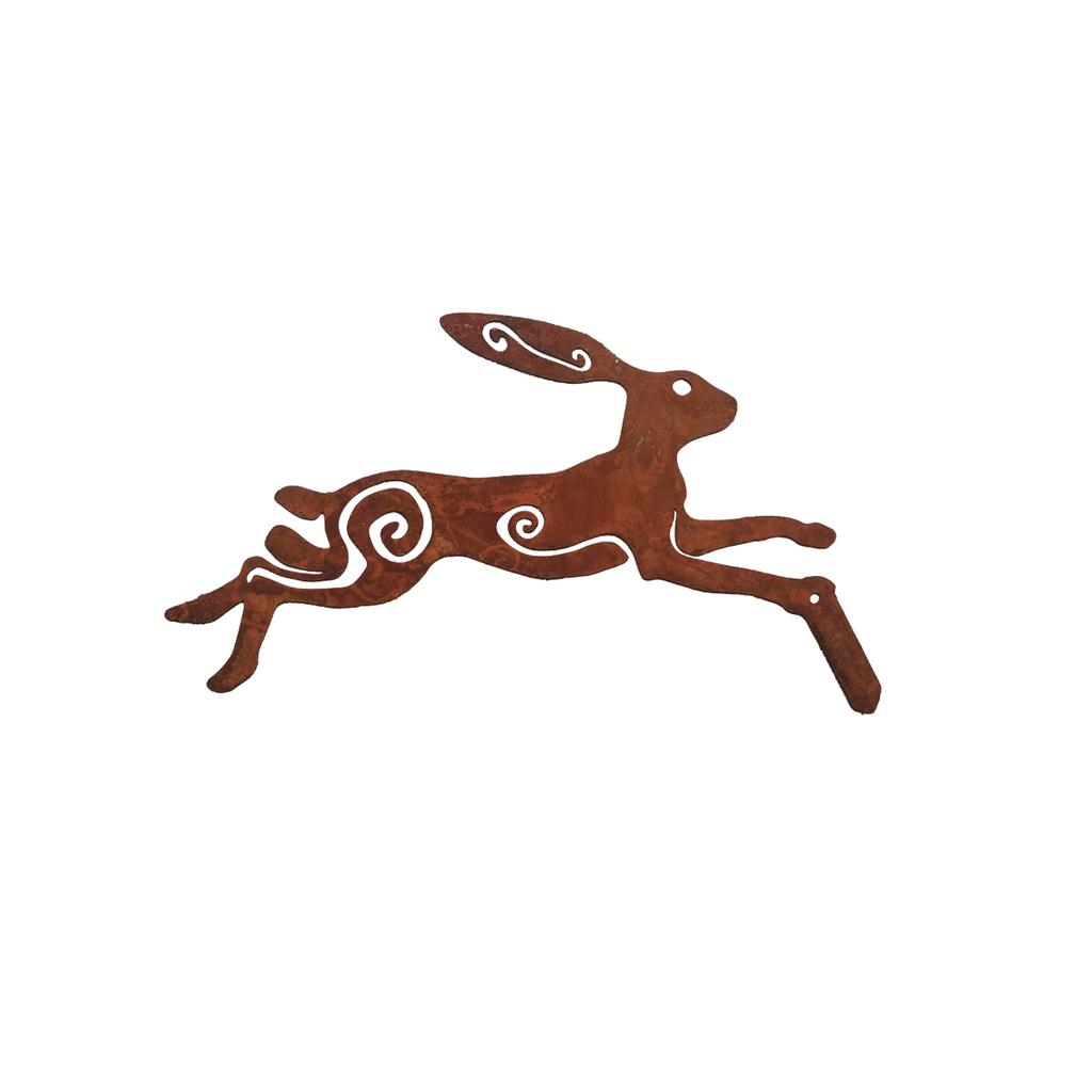 1Pc Iron Rabbit Garden Decoration Ground Insert, Jumping Wild Rabbit and Tranquil Rabbit, Garden Decoration, Outdoor Lawn, Courtya Decoration