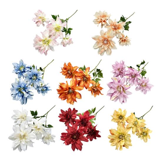 Artificial Dahlia Flowers Fake Flowers with Flexible Stem Reusable Faux Silk Flowers for Vase Floral Arrangement Wedding Bouquet Table Centerpieces