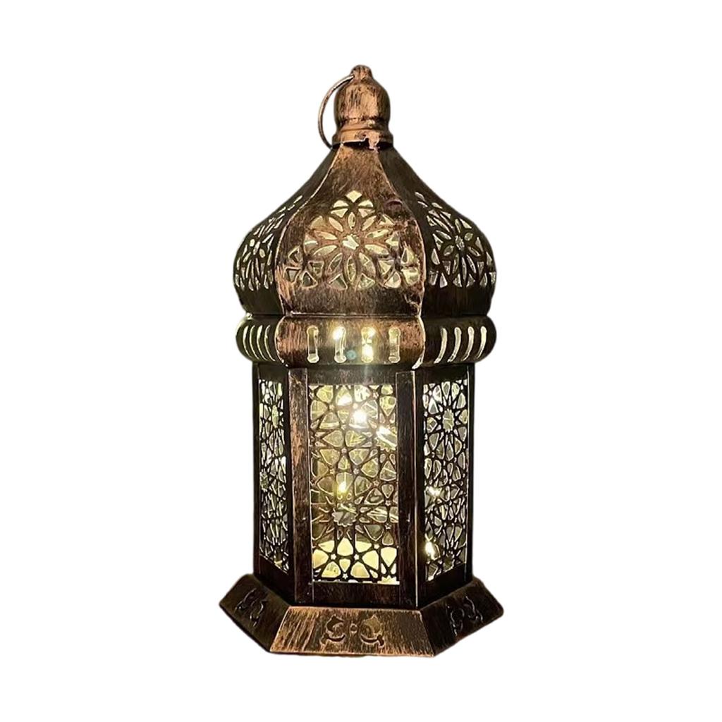 Floor Standing Candle Holder Handmade Iron Moroccan Type Wind Lantern for Ramadan Home Decoration and Celebrations