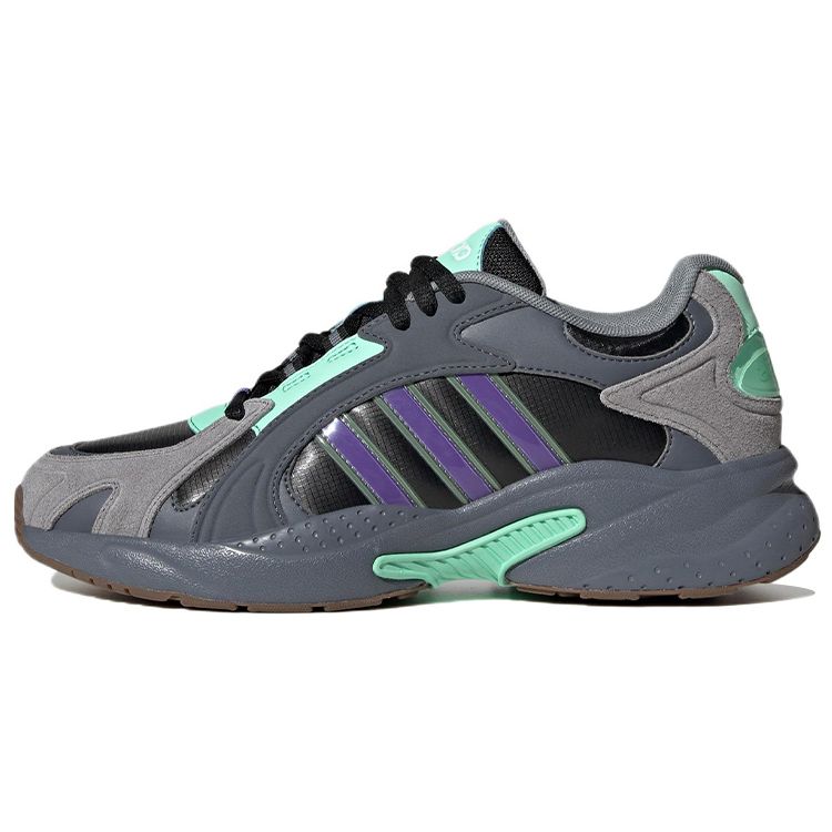 Adidas Neo Crazychaos 2.0 Leather Fabric Trendy Lightweight Slip-Resistant Durable Casual Low-Top Shoes Unisex Sneakers Black Gray Blue HQ4615