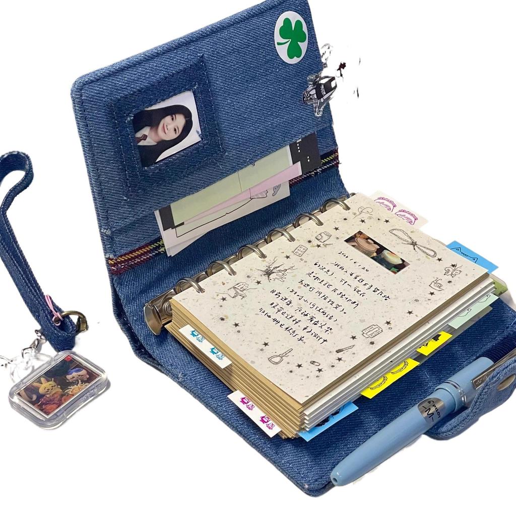 Denim A7 Indie Design Pocket Planner Binder Notebook