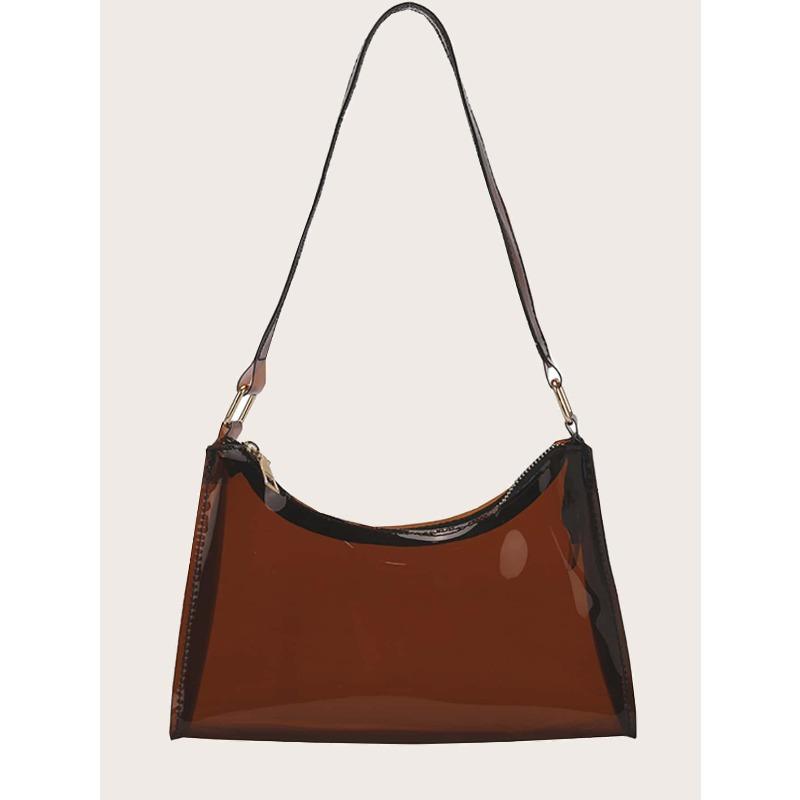 Borsa a tracolla trasparente da donna piccola riconosciuta, borsa a mano/a spalla alla moda e carina trasparente. Stadio
