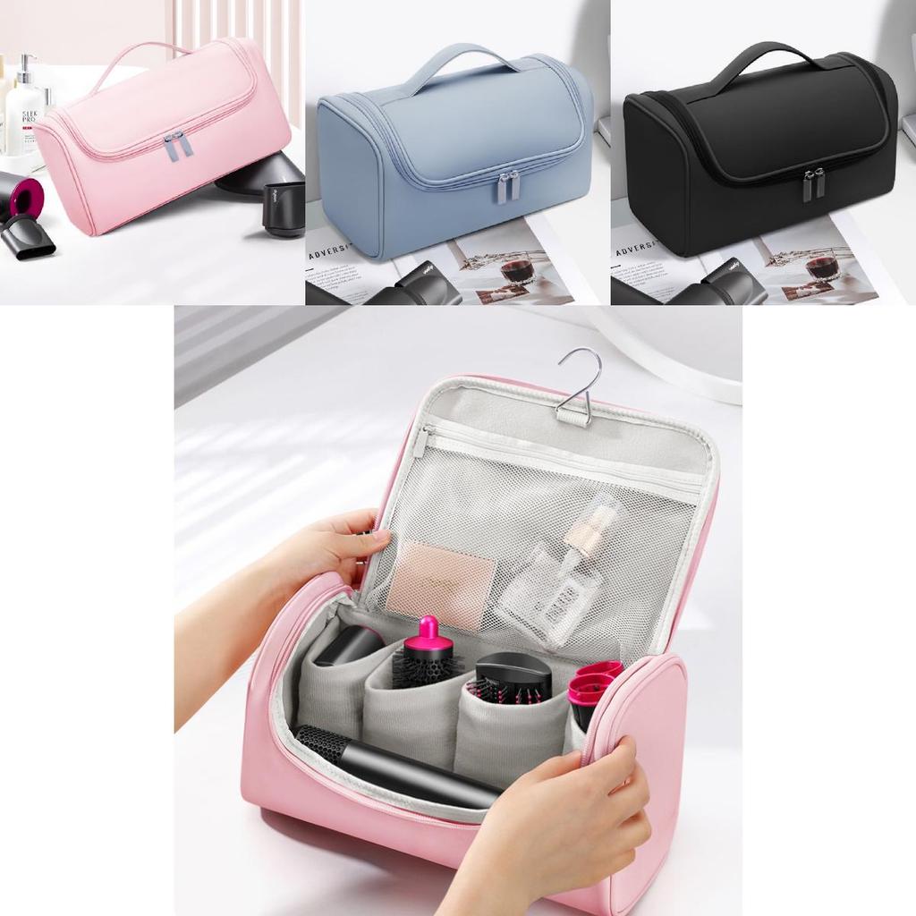 Travel Hair Dryer And Curling Iron Organizer Pu Storage Bag For Bathroom And Vacation Use