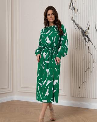 Green Fitted Dress with Slit ISSA PLUS