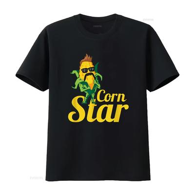 Funny Corn Star Sunglasses Mustache Maize T Shirt Vintage Washed Streetwear Designer Clothes Unisex Stylish Soft Graphic