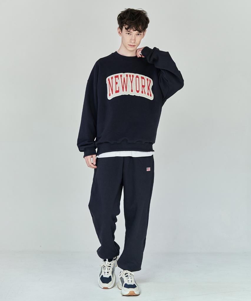 PAPERBOY [Set] Chain New York Sweatshirt Setup - Navy