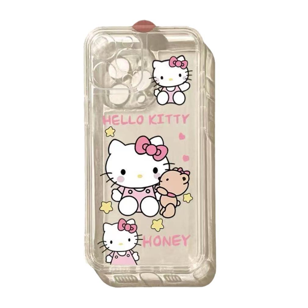Sanrio Hello Kitty Transparent Phone Case for iPhone 12-16 Pro Max (14/15 Featured Style)