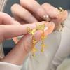 Vietnam Gold Plated Butterfly Jewelry Set: Bracelet, Necklace, Earrings - Women's Fashion Accessory