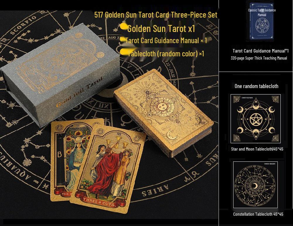 Waterproof Black PVC Tarot Cards - Colorful 78 Card Deck for Board Games