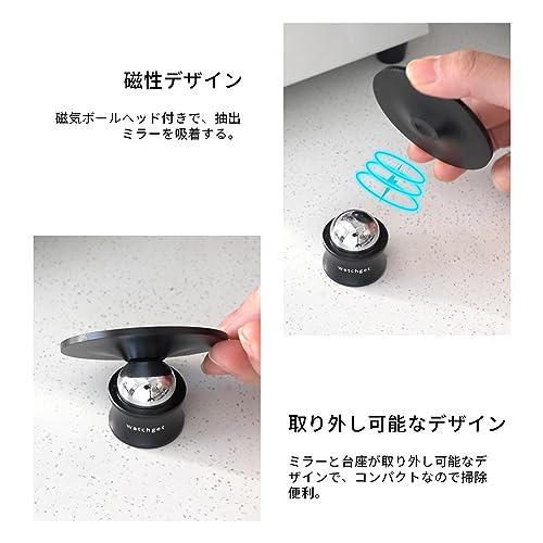 Watchget Espresso Shot Mirror, Coffee Brewing Mirror, 360° Rotating, Bottomless Portafilter Compatible, Magnetic Attachment, Coffee Flow Observation R