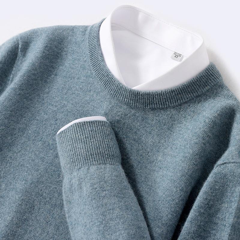 Cashmere Sweater Men'S 100 Pure Wool Knitted Sweater Round Neck Autumn And Winter Cashmere Sweater Line