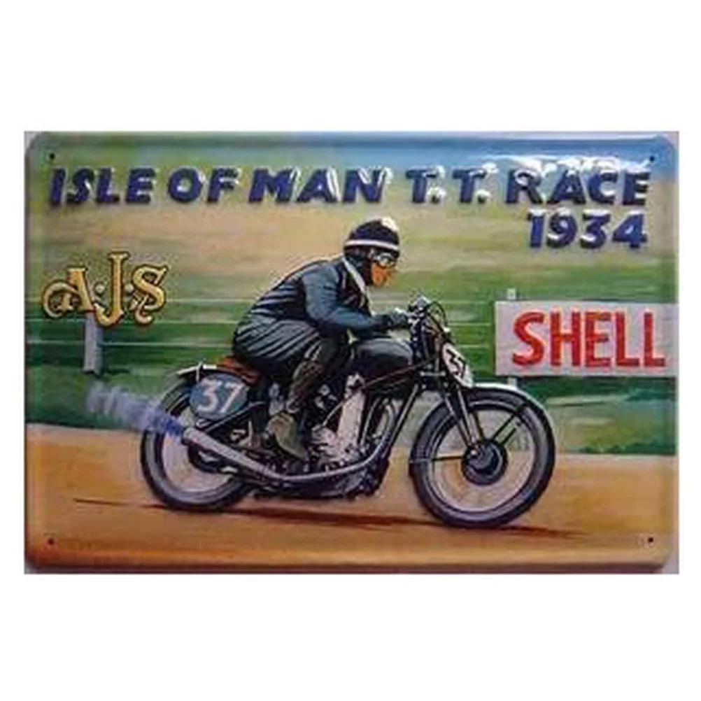 Car Motorcycle Racing Metal Tin Signs Mustang Poster Plate Wall Decor for Bars Game Room Man Cave Cafe Club Retro Posters Plaque