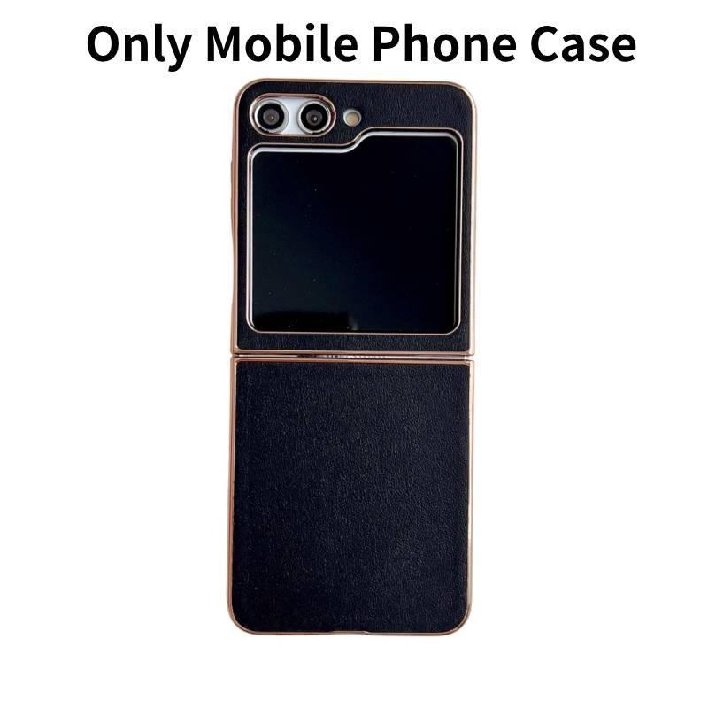 Durable Electroplated Leather Texture Phone Case For Samsung Galaxy Z Flip5 Anti-shock