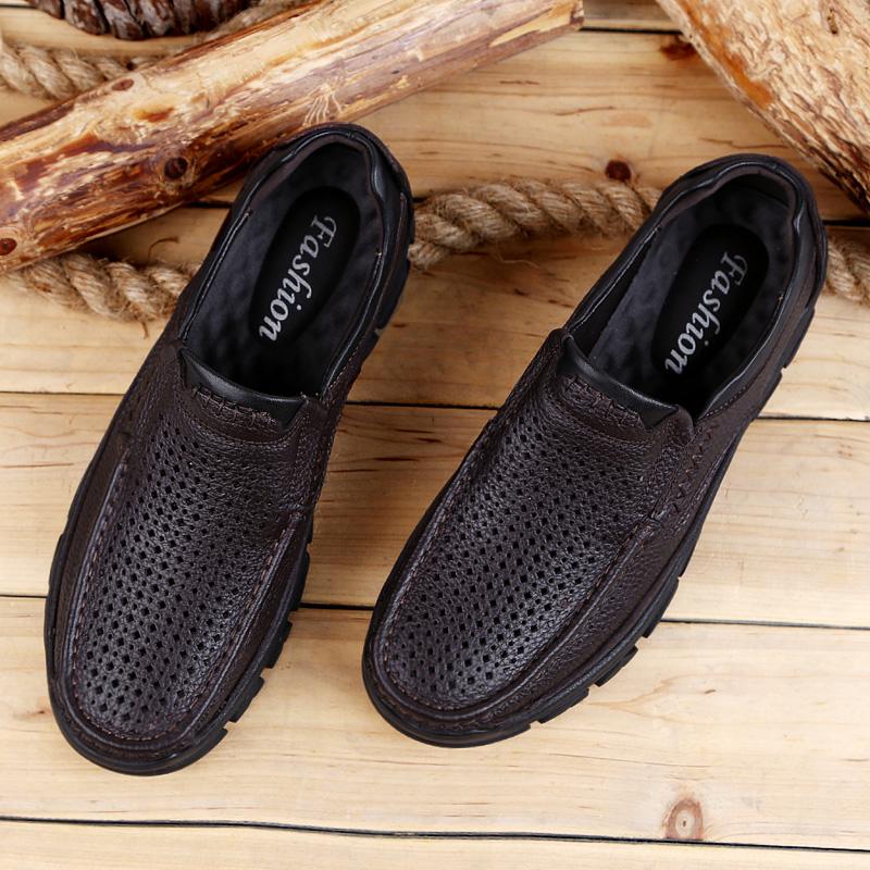 Fashion High Quality New Thick Soled Wear-resistant Men's Leather Casual Shoes Lace Up Oxford Shoes for Men's Outdoor Hiking Shoes