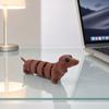 Articulated Wiener Dog Keychain, 3D Printed Dachshund with Movable Joints, Flexible Sausage Dog Pendant for Backpack