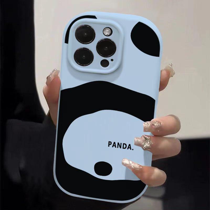 The Simple Panda Is Suitable for Apple 16pro, Cartoon 15promax Phone Case 14plus, Creative 13 Matte 12/11