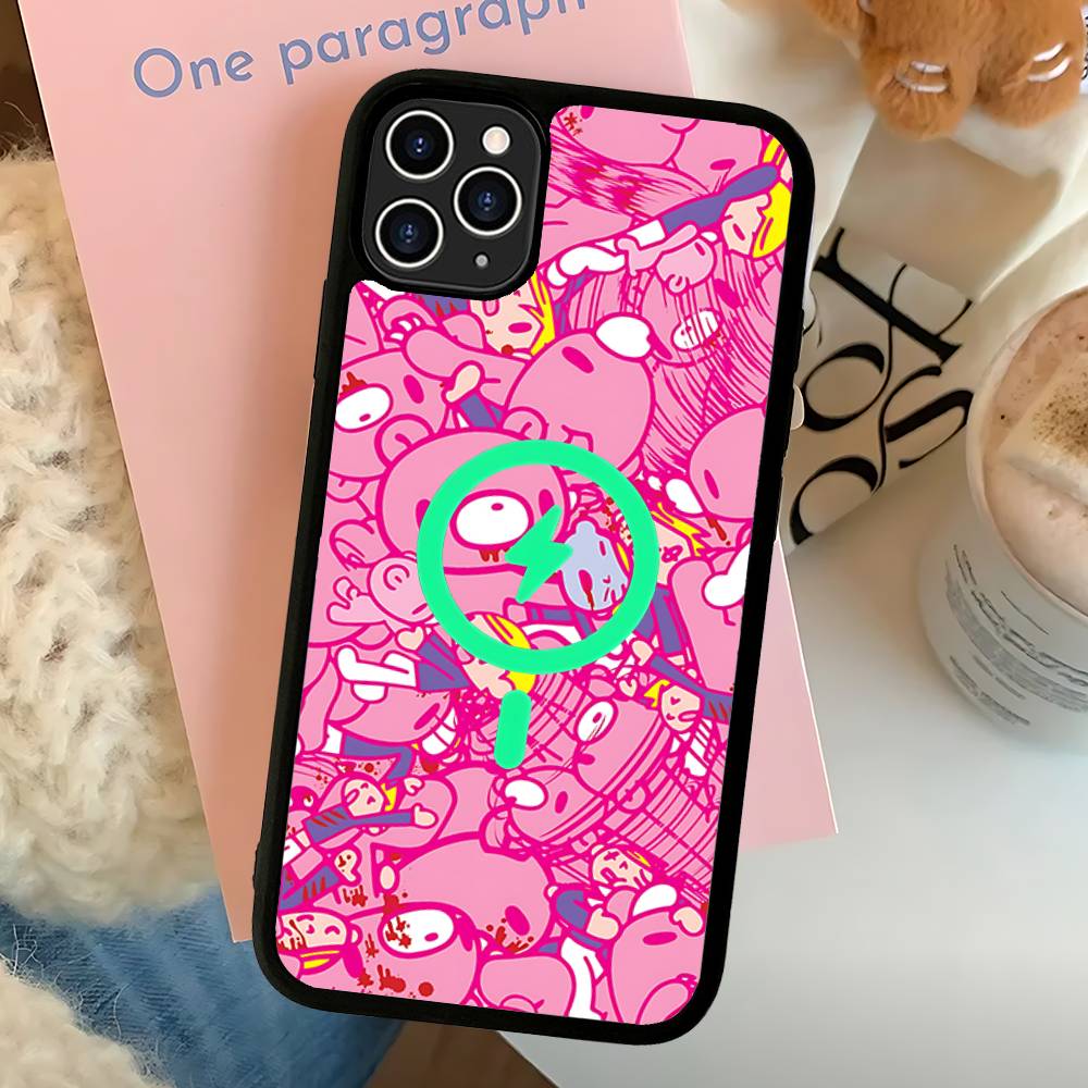 Cartoon G-gloomy Bear Phone Case For IPhone 16 15 14 13 12 11 17 Pro Max Plus Magnetic Wireless Cover