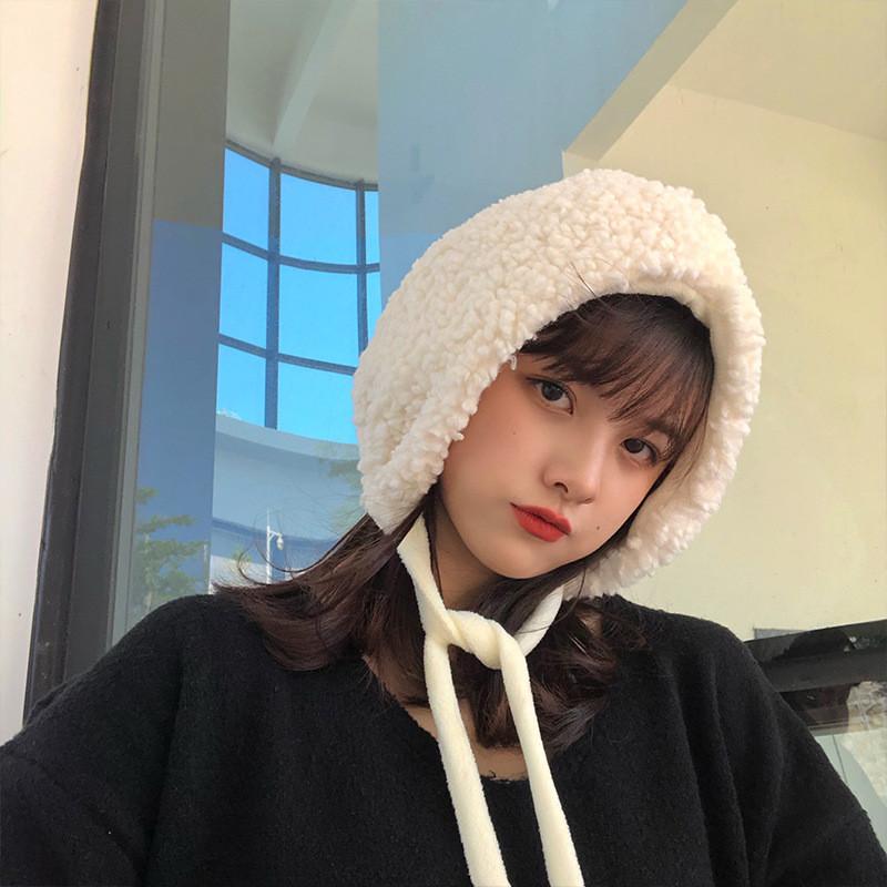 Womens Plush Cozy Trapper Hat Autumn Winter Warmth Stylish Versatile Ski Cap