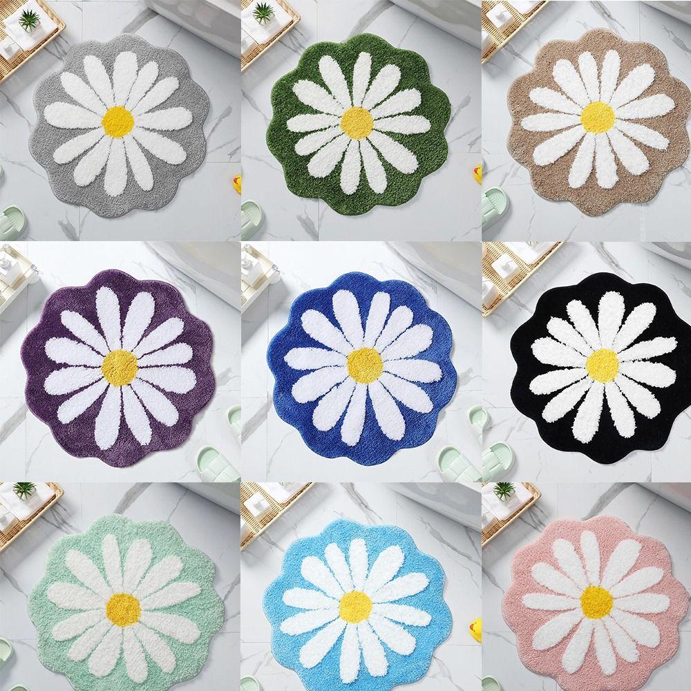 

Imitation Cashmere Bath Door Mat Non Slip Baby Crawling Carpet Cute Flower Rug Bedroom Living Room сірий