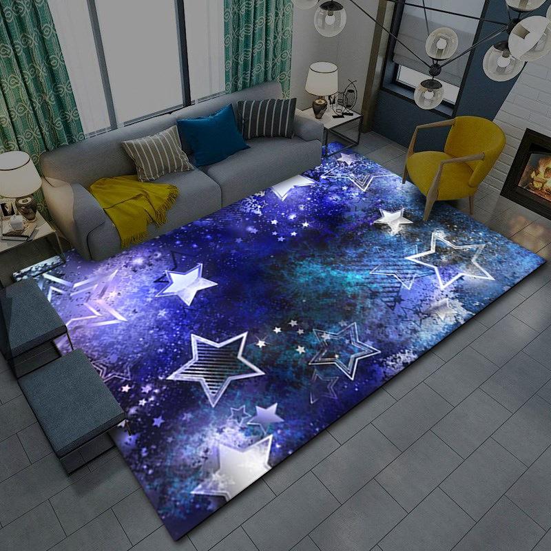 Living Room Carpet Modern Starry Sky Colorful Cartoon Theme Children's Bedroom Room Carpet Mat
