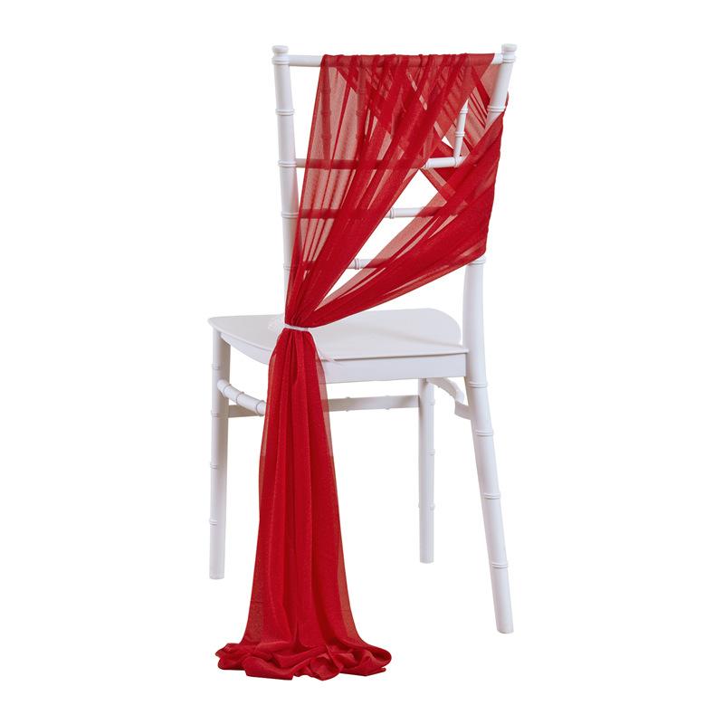 2pcs Chiffon Chair Sashes Wedding Chair Decoration 20x250cm for Wedding Aisle Party Banquet Event Baby Shower