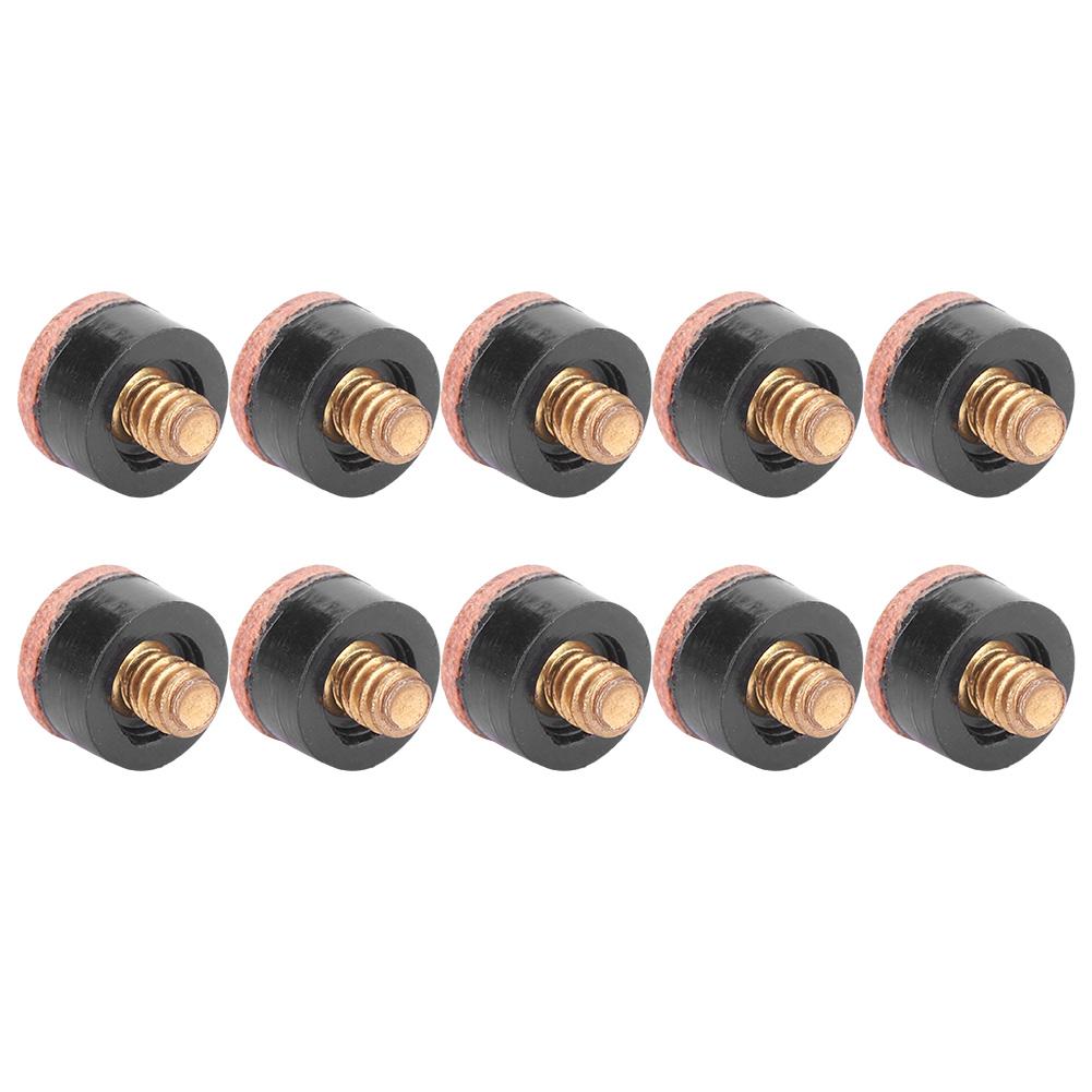 10pcs Billiards Snooker Pool Cue Pole Tip Replacement Parts Tackle Accessory (13mm)
