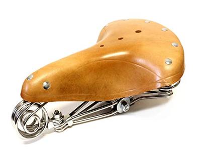 Retro Showa Era Practical Bicycle Saddle, Vintage Reproduction, Dust Cover Included (Natural)