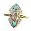 Handmade Retro Nepalese Enamel Gold Ring - Ethnic Style Jewelry