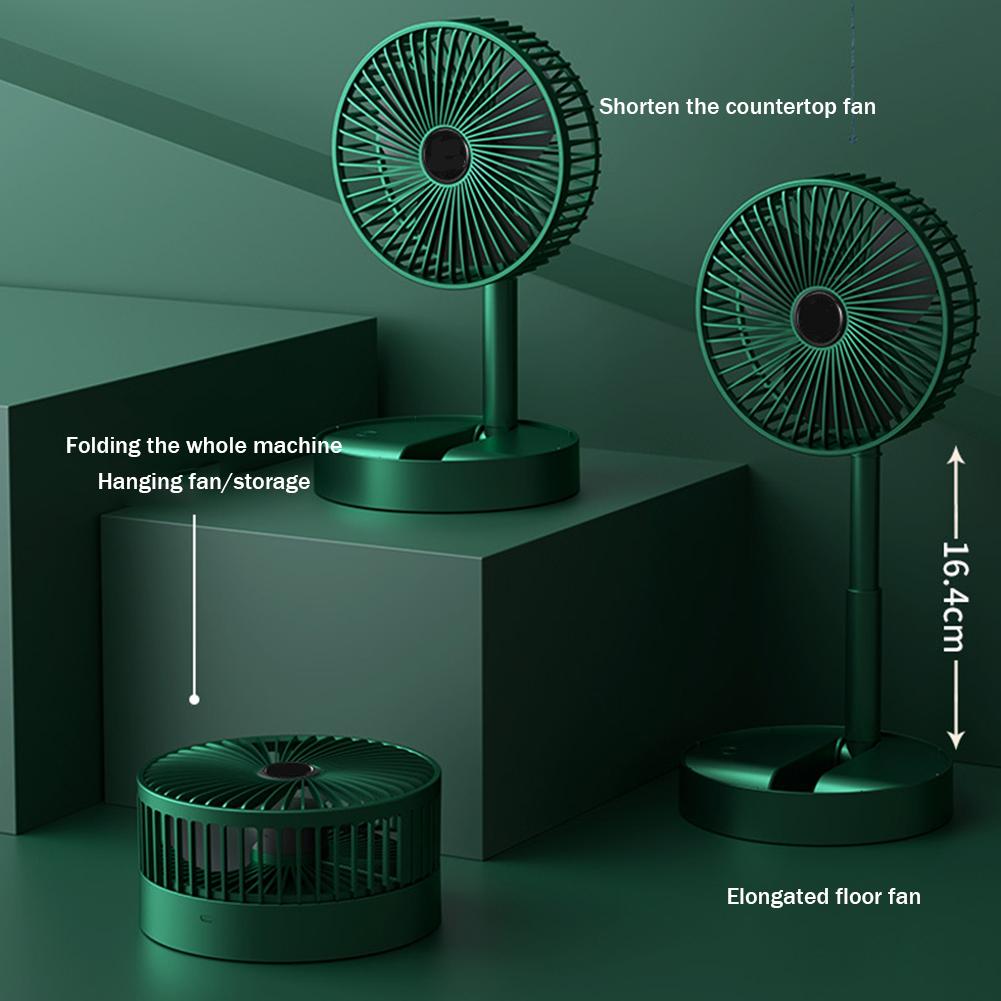 Stand Desk Fan, 6 Inch Folding Portable Telescopic Floor/USB with Rechargeable Battery,3 Speeds Super Quiet Adjustable Height