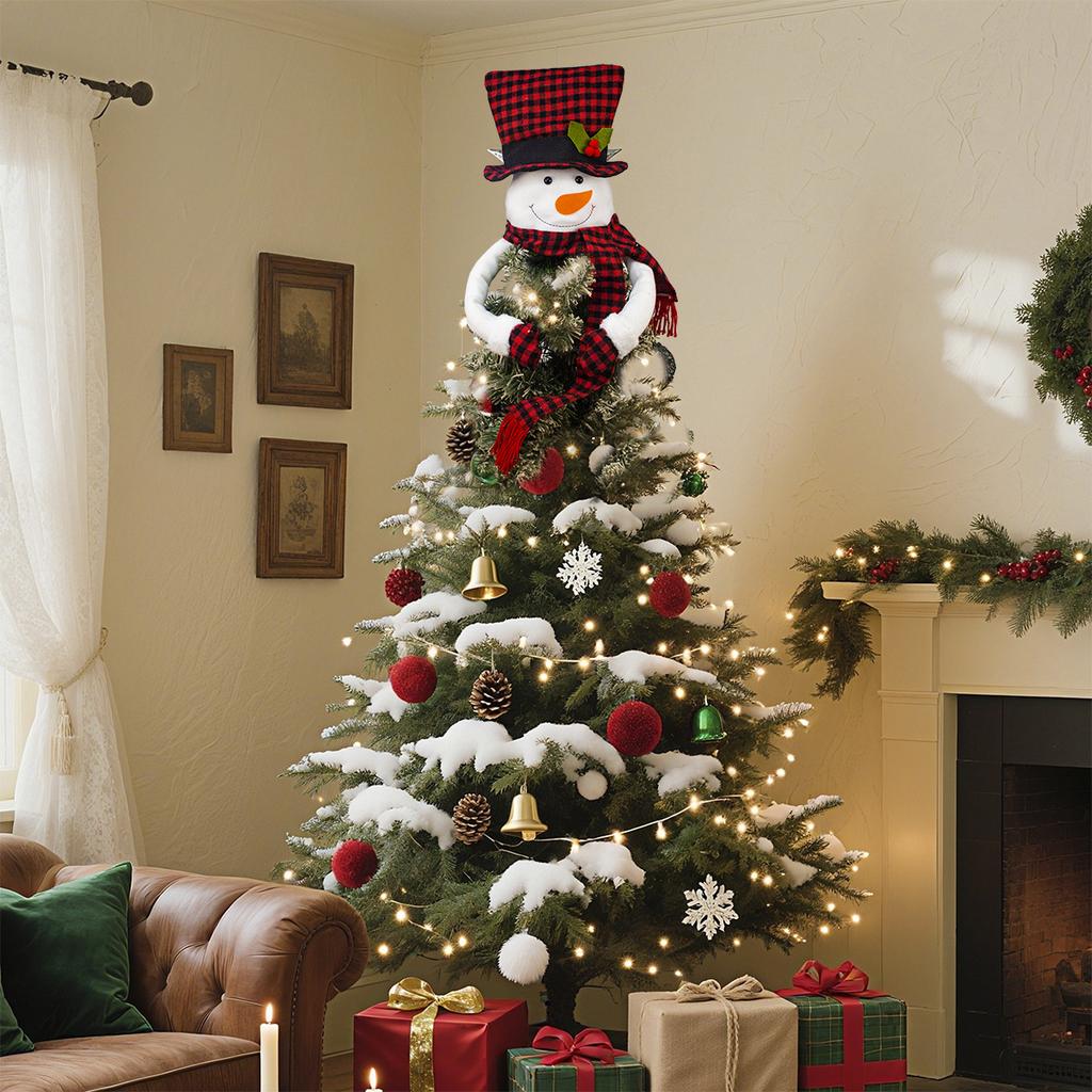 Christmas Tree Topper Xmas Tree Snowman Decoration Santa Claus Reindeer  Xmas Tree Ornaments Home Hotel Winter Party Supplies