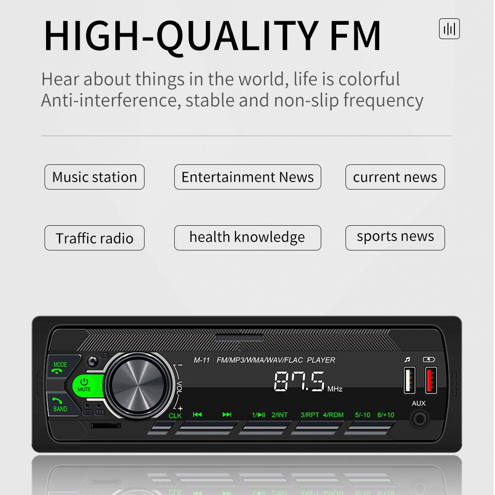 New Car Radio Bluetooth 1Din MP3 Player FM AUX TF Radio Stereo The Car-Finding Function of The Mobile APP and Voice Assistant 12V Bluetooth Hands-free