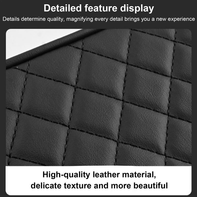 Car Armrest Cushion Leather Auto Center Console Armrest Cover With Tissue Storage Box Memory Foam Height Pad Car Armrest Support