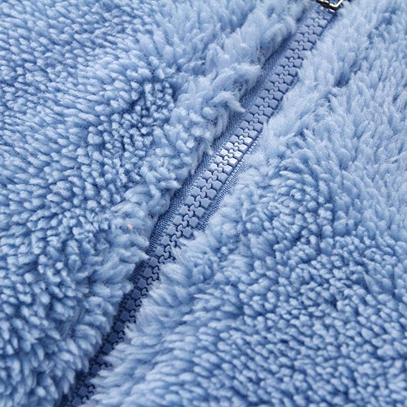 Newborn Baby Boy Girl Fleece Jumpsuit Snowsuit Long Sleeve Hooded Zipper Closure Coat Warm Winter Clothes