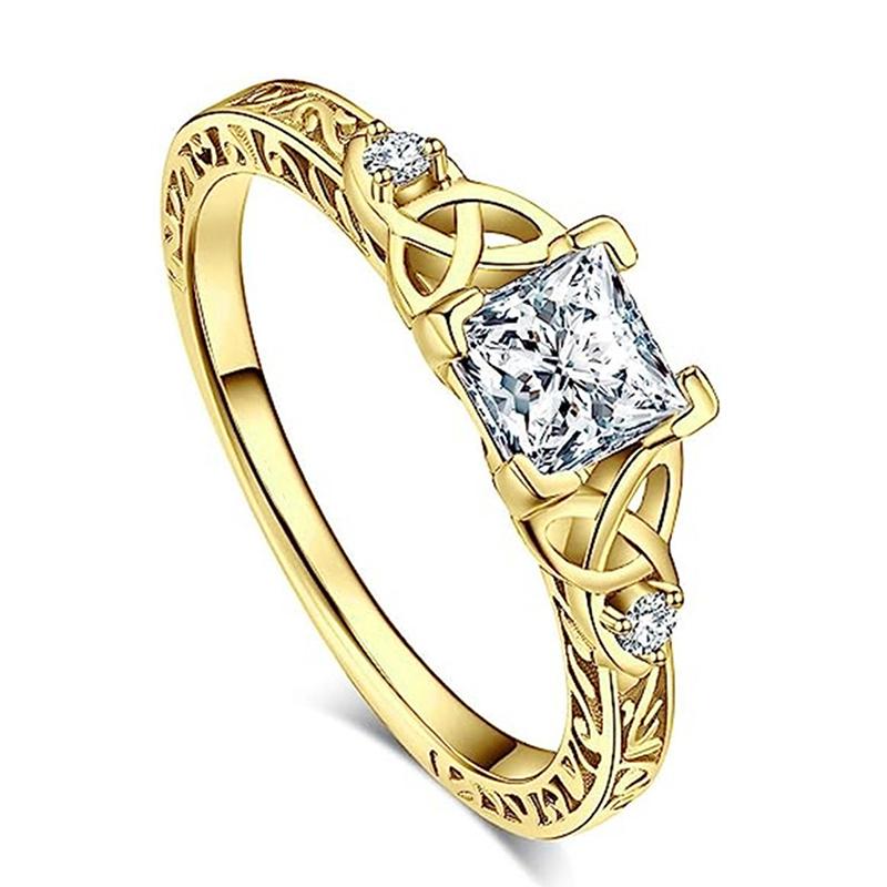 Huitan Geometric Shaped Women Rings with Marquise Cubic Zirconia Exquisite Female Accessories for Wedding Party Fashion