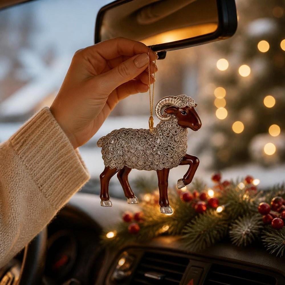 2D Flat Goat Pendant Shining Animal Hanging Decoration Zodiac Goat Souvenir  Shop Window Display