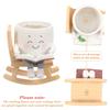 Rocking Chair Smile Face Planter Swing Resin Succulent Pots  with Drainage Hole Cute Garden Balcony Desktop Ornament Decoration