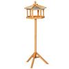 Birdhouse with Stand Weatherproof Bird Feeder House with Weatherproof Zinc Roof Feeder House Made of Wood for Wild Birds 40 X 40 X 113 Cm Yellow