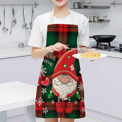 Praktische Weihnachtselemente, Arbeitskochkleidung, Polyester, Cartoon-Weihnachtsmann, Backschürze für Zuhause, Backschürze