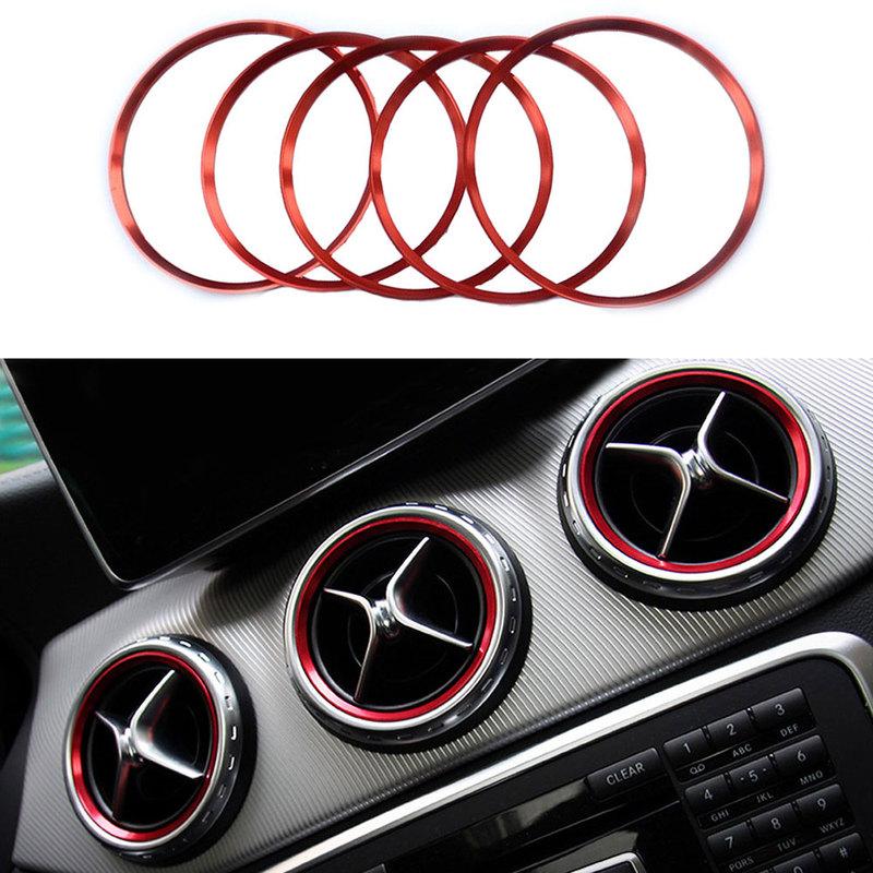 For Mercedes Benz A/B/GLA/CLA Class Aluminium Alloy Air outlet sticker/trument Panel Air Outlet Decoration Ring