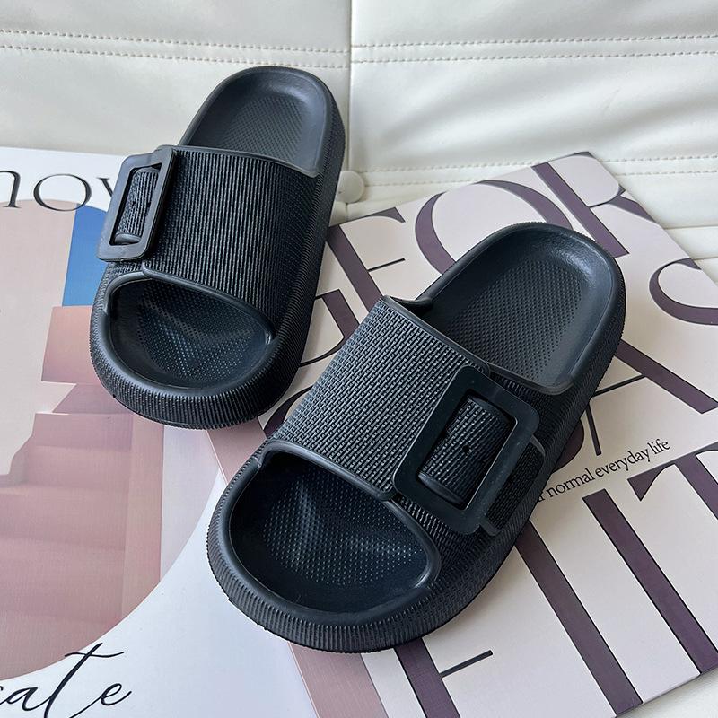 Mode KIDMI Sommer Neu Damen Sandalen Outdoor Weich Rutschfest Strand Sandalen EVA Flache Sandalen Kissen Wolken Hausschuhe Mit Doppelschnalle