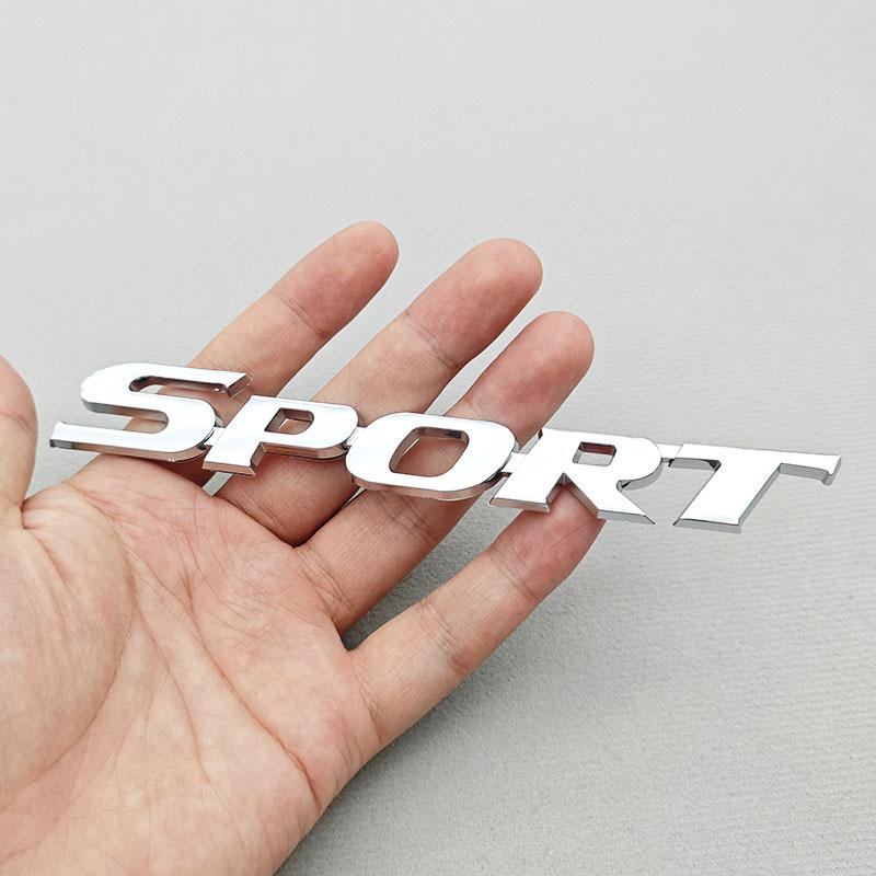 3D ABS Chrome Car Letters Logo SPORT Badge Sport Stickers Car Rear Trunk Emblem For Toyota Camry RAV4 Corolla Yaris Accessories