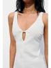 2025 Spring Women's European American V-neck Sleeveless Slim-fit Mini Dress
