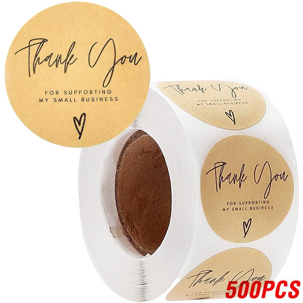 50-500Pcs Kraft Paper Homemade With Love Stickers Scrapbooking For Envelope And Package Seal Labels Sticker Stationery Handmade
